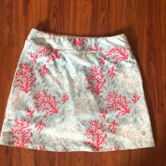 Bette & Court Nautical, print, coral print￼ Turquoise, squirt, tennis skirt, siz - Picture 1 of 4